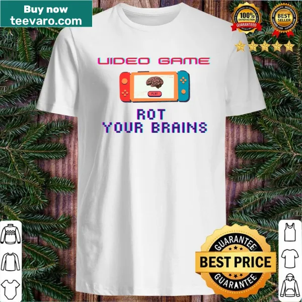 Graphic shirt that humorously depicts gaming's effect on the brain