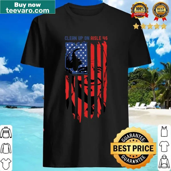 Bold shirt with a sarcastic political message about Trump and Biden.