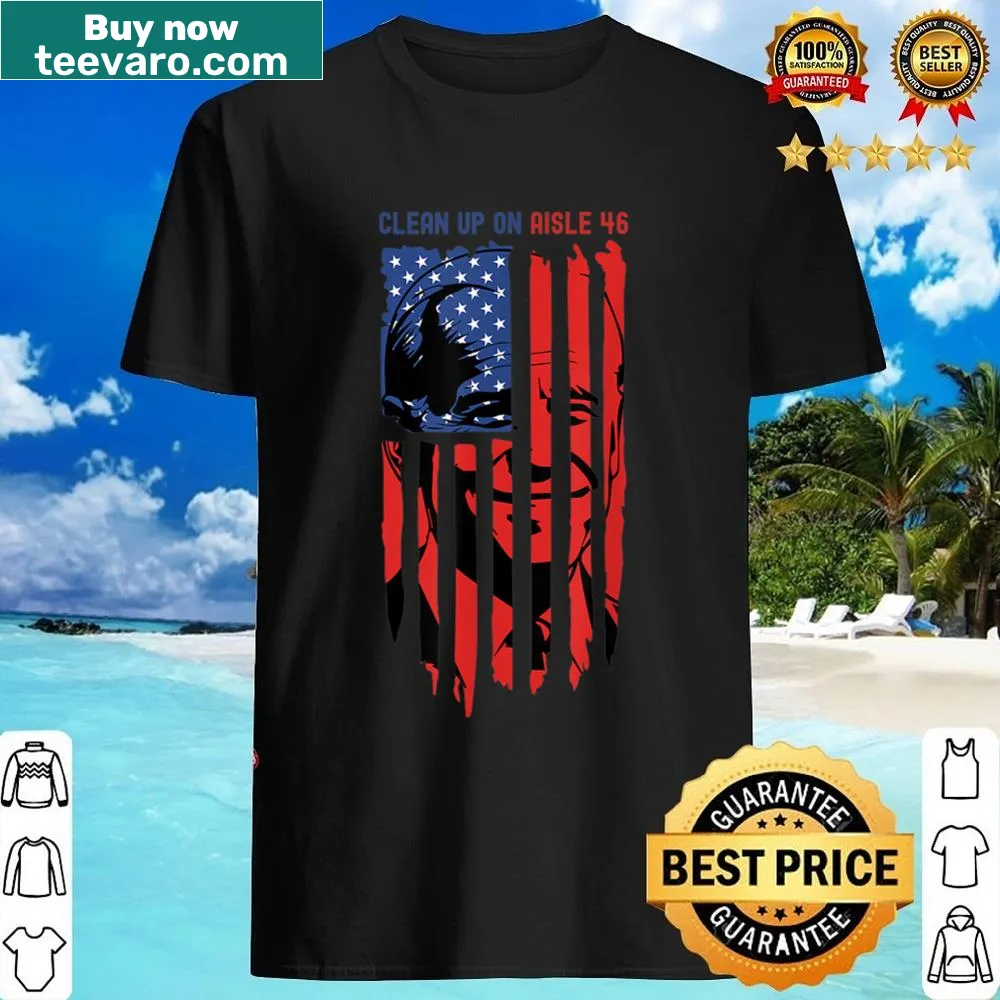 Bold shirt with a sarcastic political message about Trump and Biden.