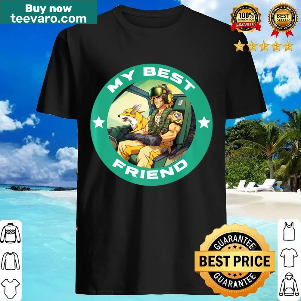 Cartoon shirt depicting two best friends having fun