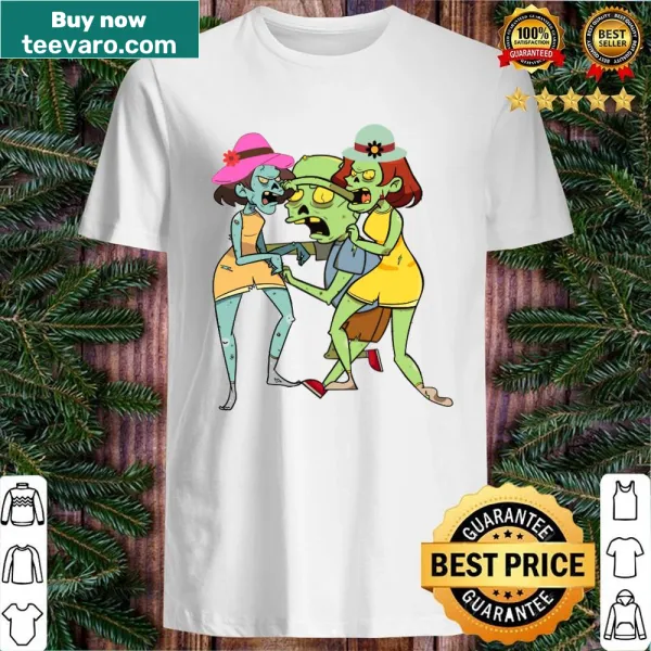 Funny cartoon of a cheating zombie boyfriend on a T-shirt