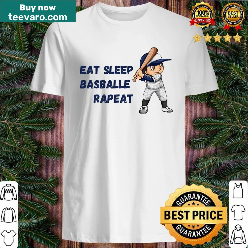 Casual Eat Sleep Baseball Repeat shirt for sports lovers