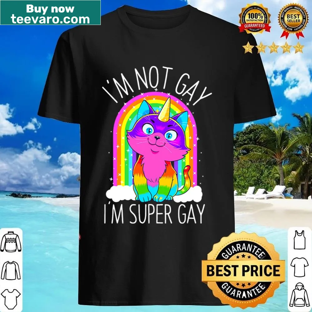 Funny unicorn and pride flag graphic with text