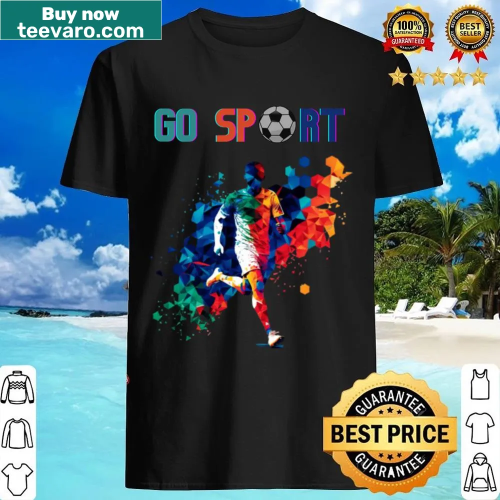Shirt with 'Go Sports' in various font styles