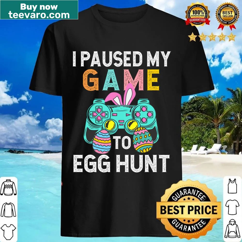 Funny Easter shirt with gaming phrase about egg hunting