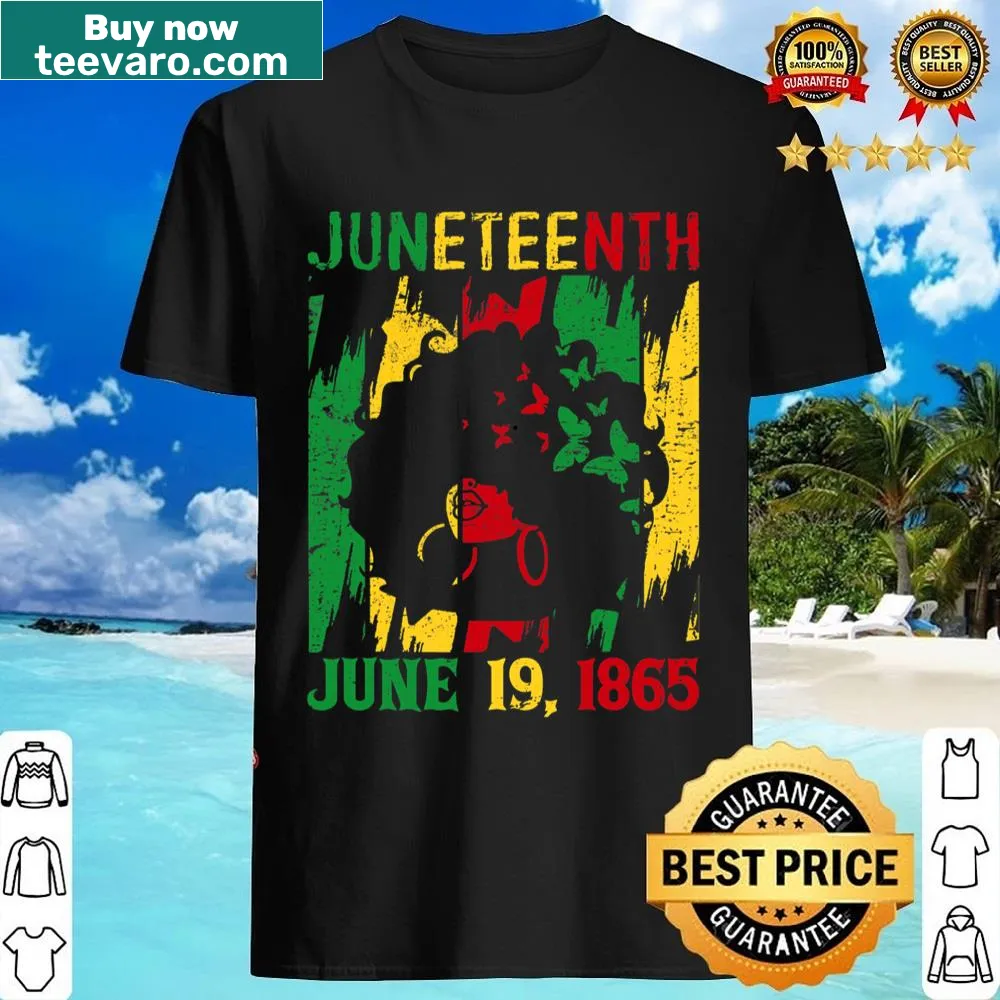 Juneteenth graphic with June 19th 1865 text on a shirt