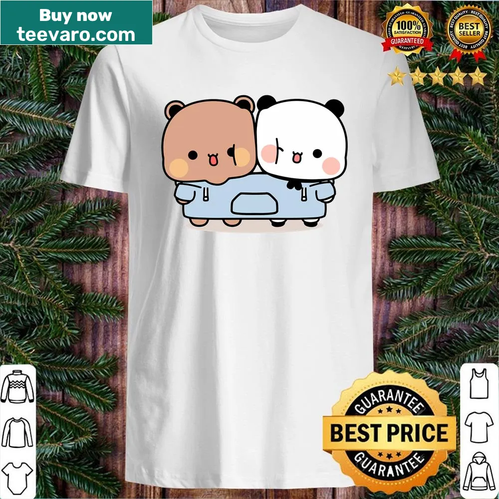 Cute panda illustration with love theme on a shirt
