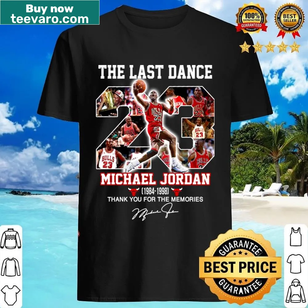 Tribute shirt featuring Michael Jordan graphics and thank you message