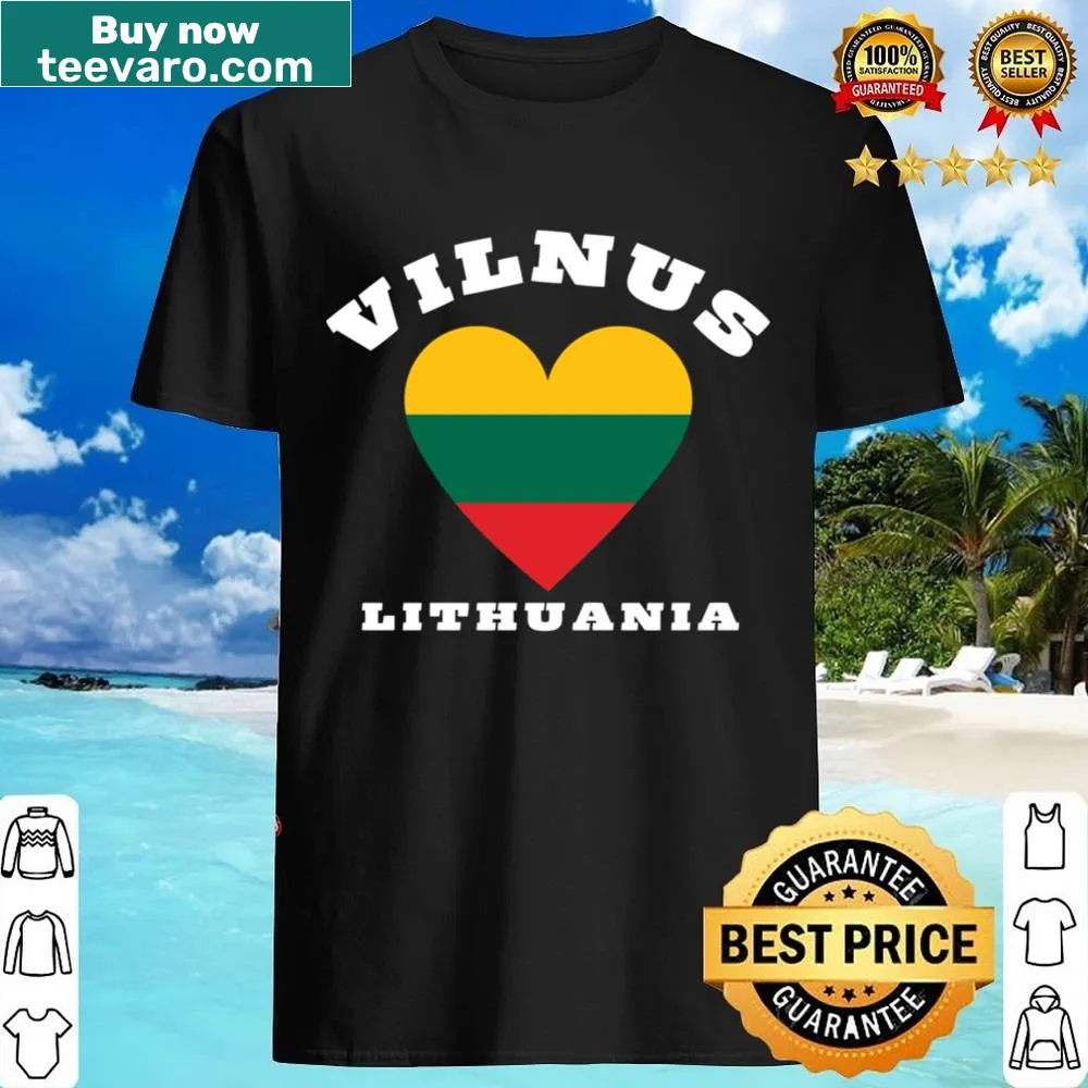 Shirt celebrating Vilnius with subtle text honoring the city
