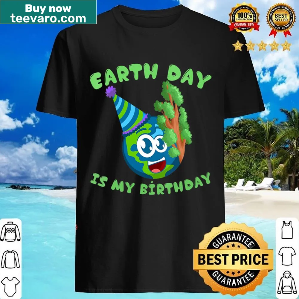 Funny Earth Day birthday design on a v-neck shirt