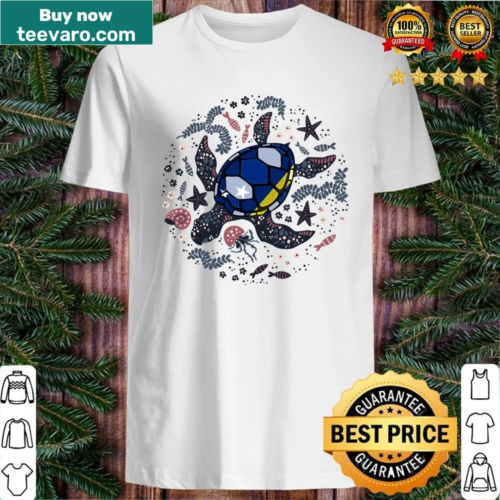 Curacao flag turtle shirt featuring artistic design with national pride