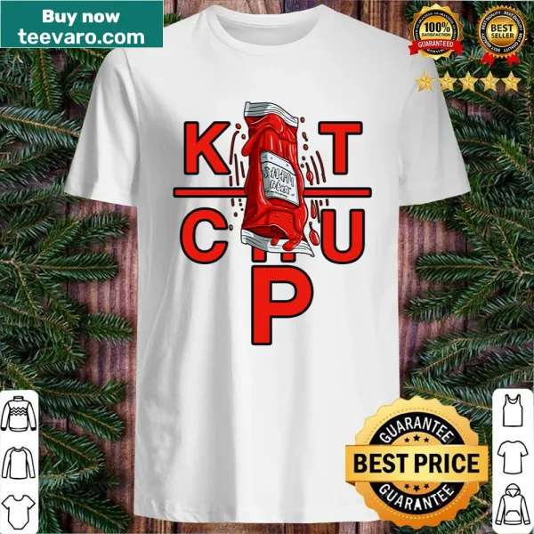 Playful shirt featuring cartoon ketchup design