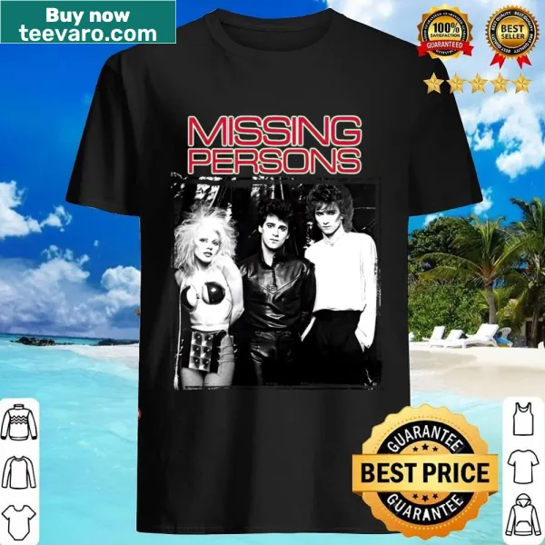 Retro Missing Persons band shirt with bold artistic lettering