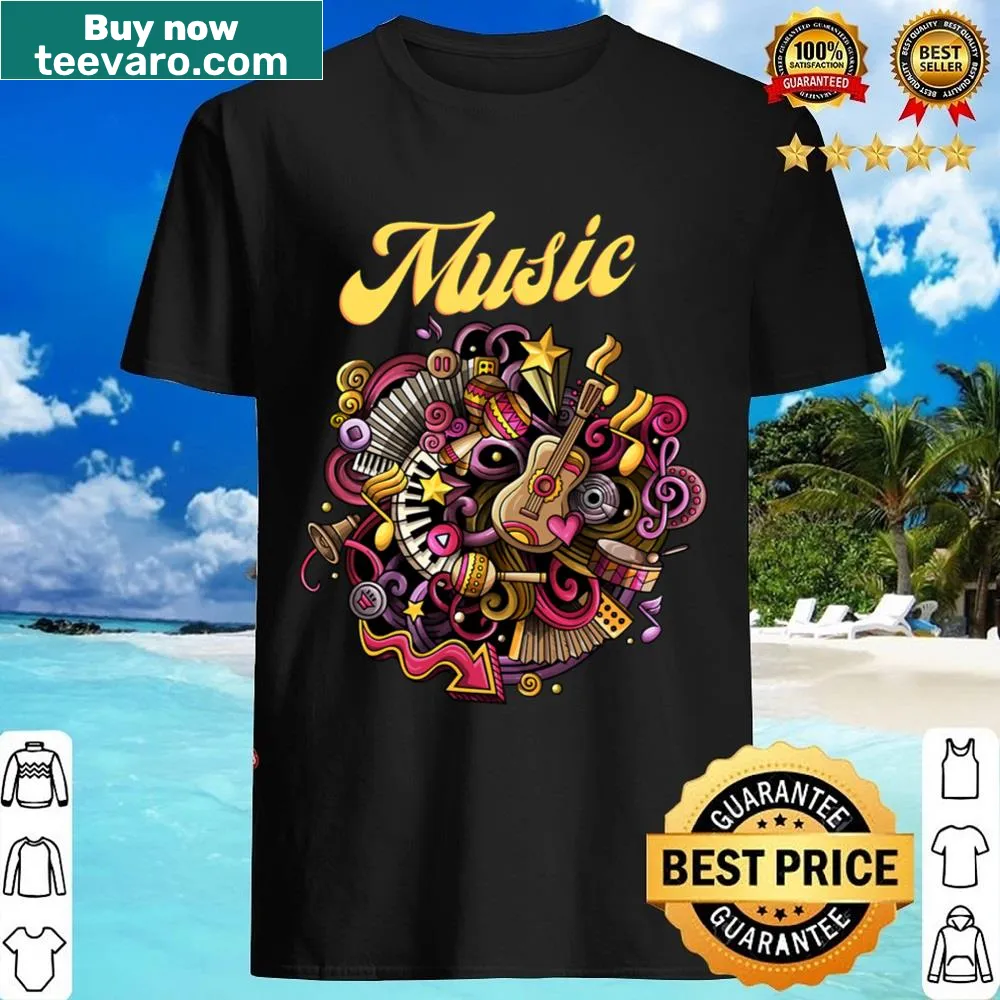 Minimalist vintage music-themed t-shirt design
