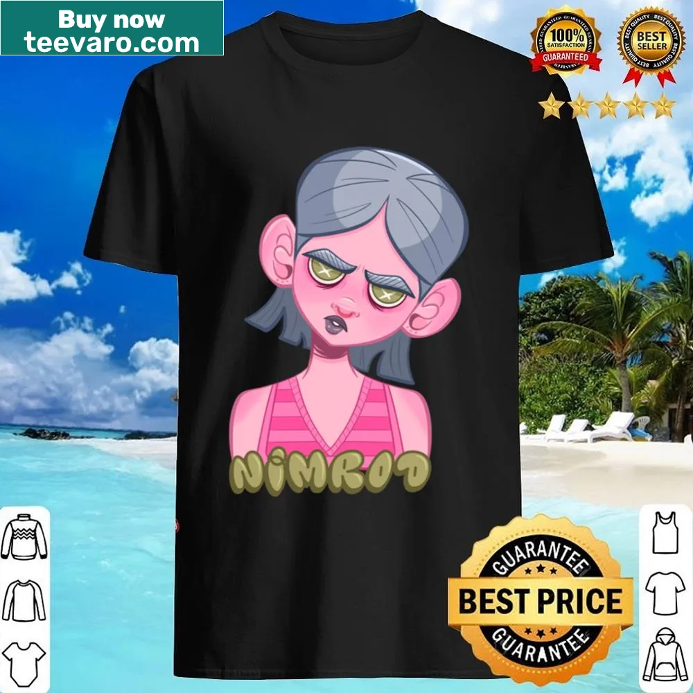 Edgy shirt with bold text saying 'Nimrod Cruel Crue'