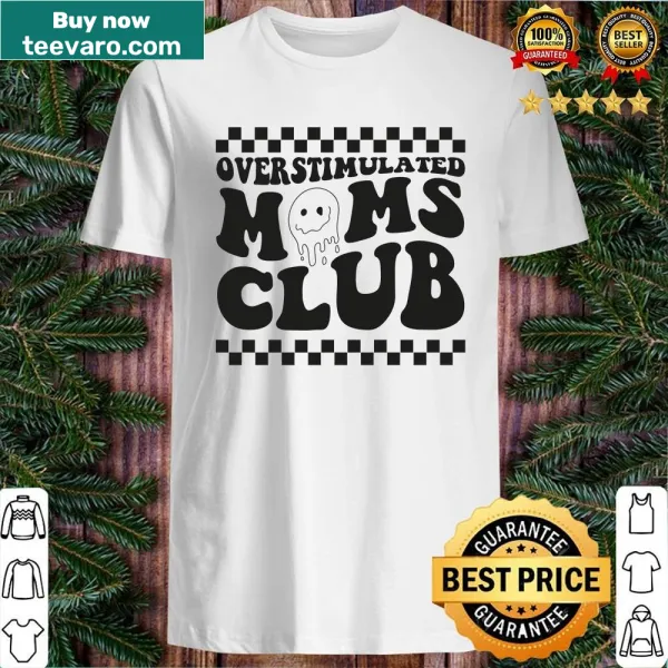 Retro-style shirt for moms with Overstimulated Moms Club design
