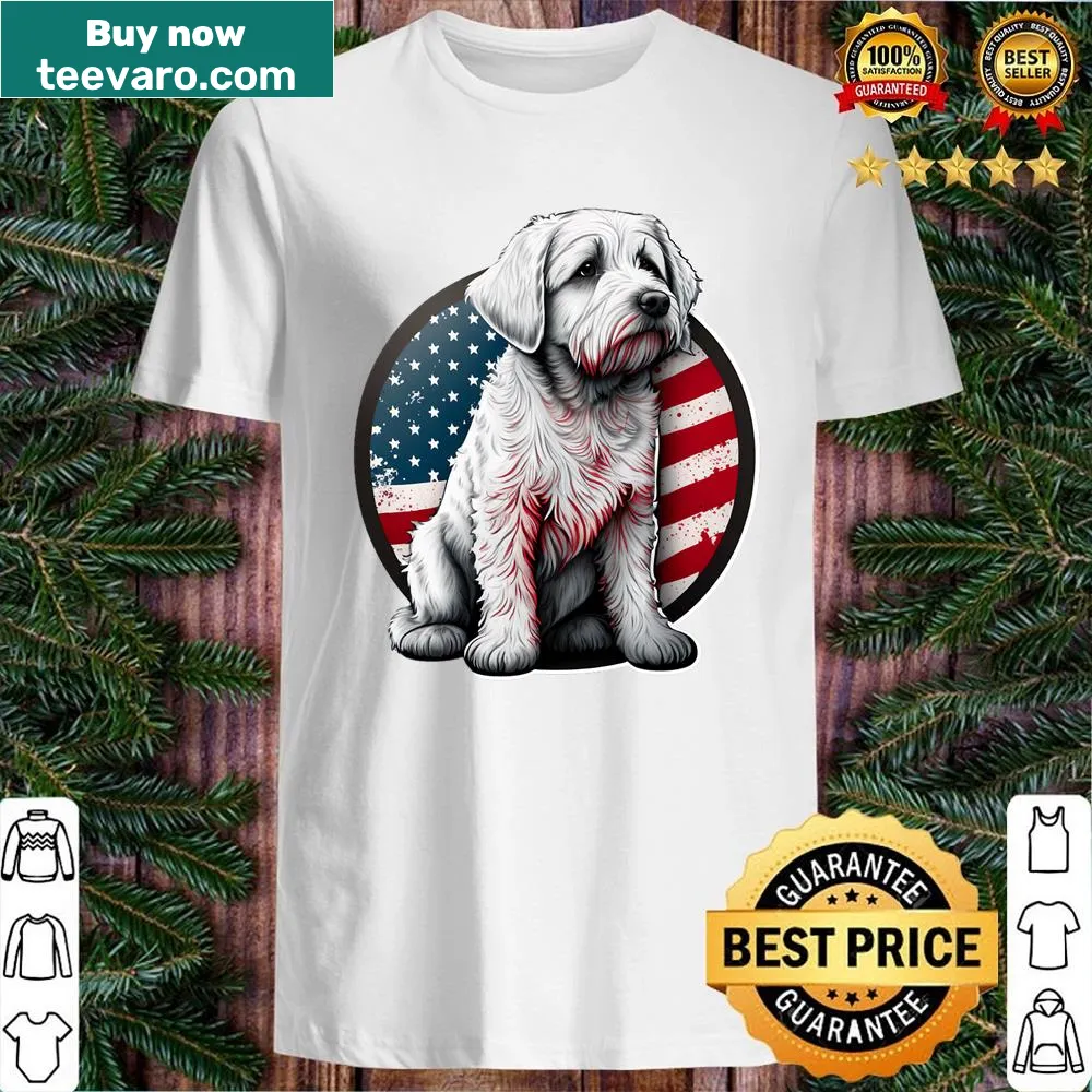 Patriotic dog shirt with charming illustrations
