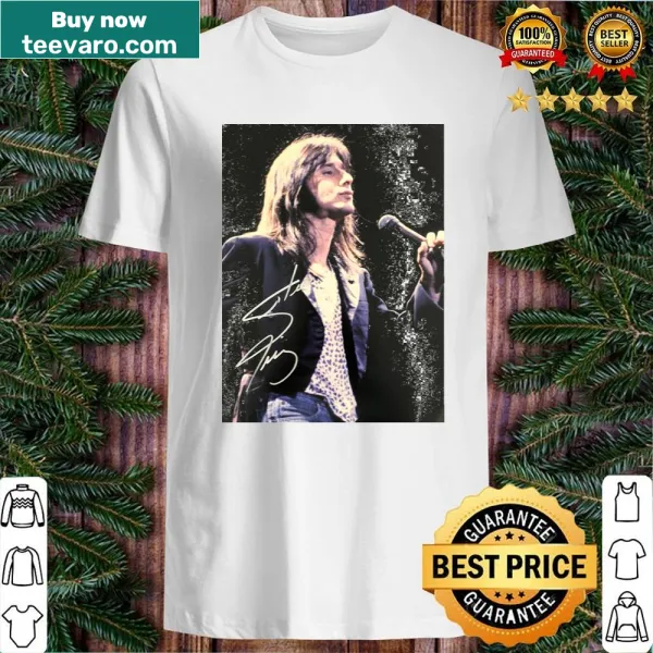 Steve Perry signature graphic on a casual shirt