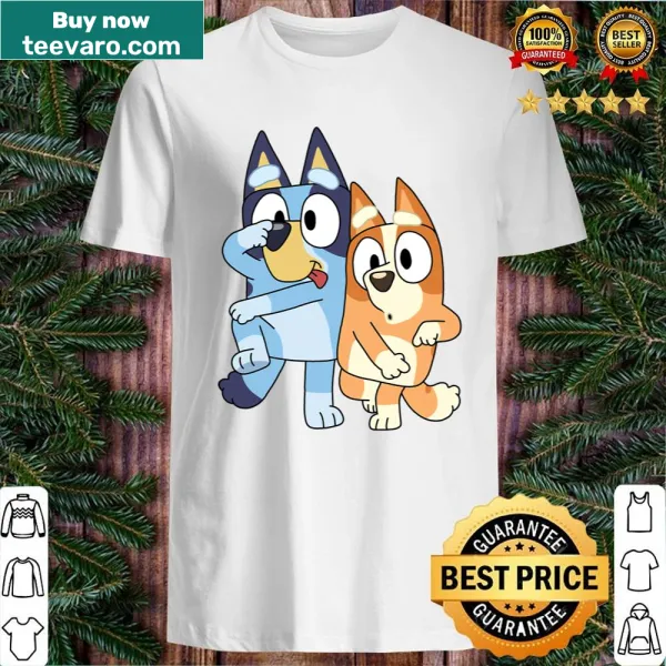 Kids shirt featuring Bluey and Bingo cartoon characters