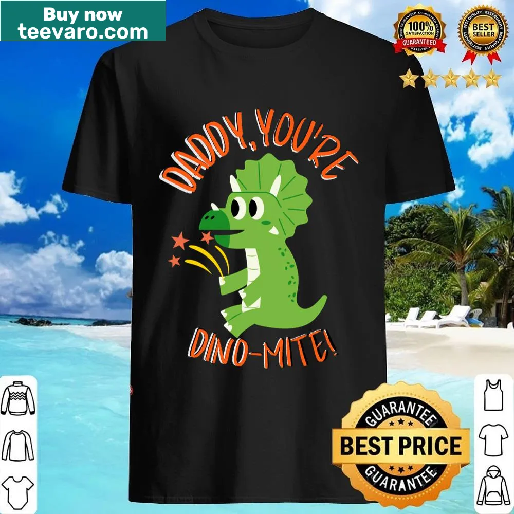 Funny Dinosaur Dad typography on a t-shirt