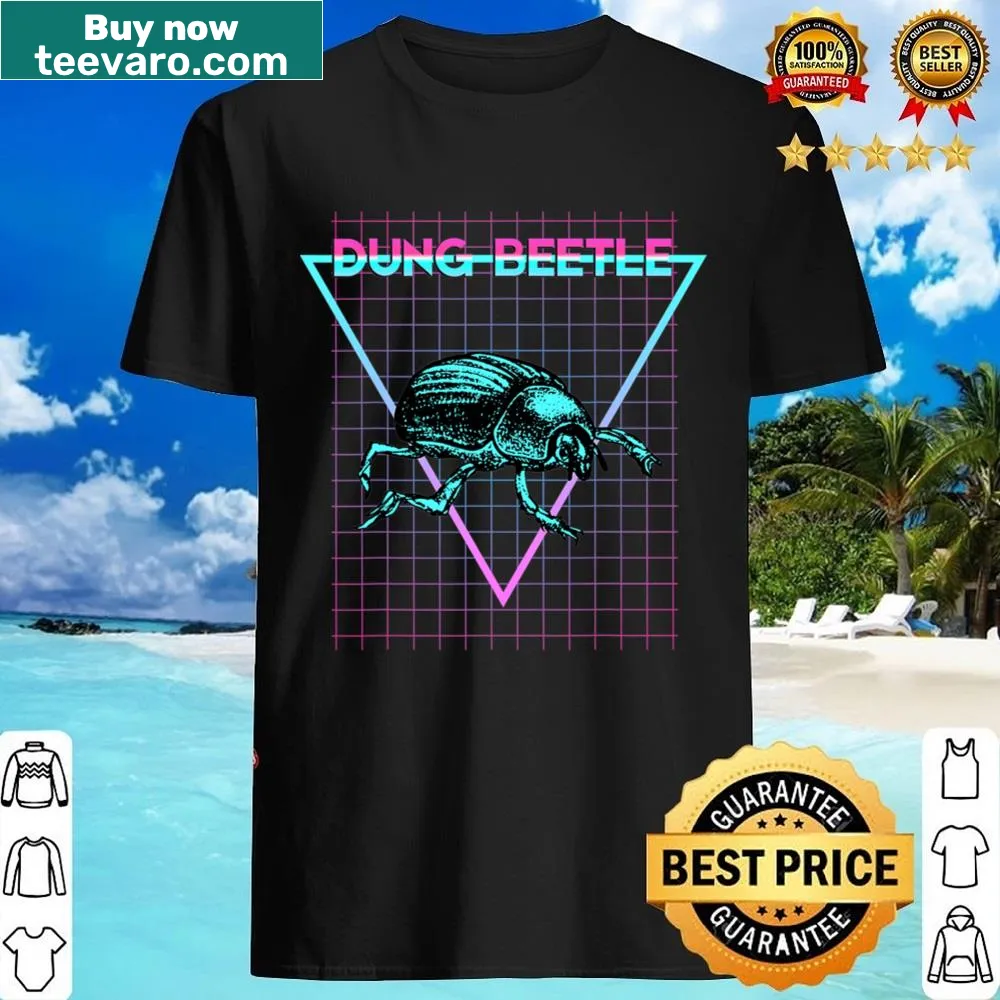 Retro dung beetle illustration on a t-shirt for insect lovers