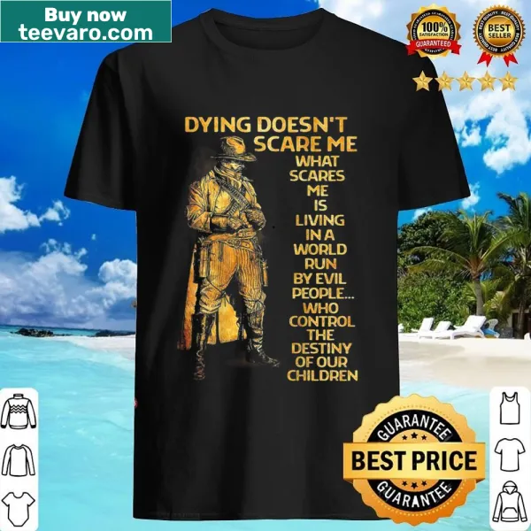 T-shirt with a front message about fears and a twist on the back