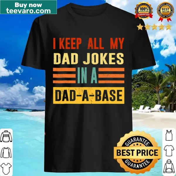 Humorous shirt featuring 'Dadabase' pun and vintage design