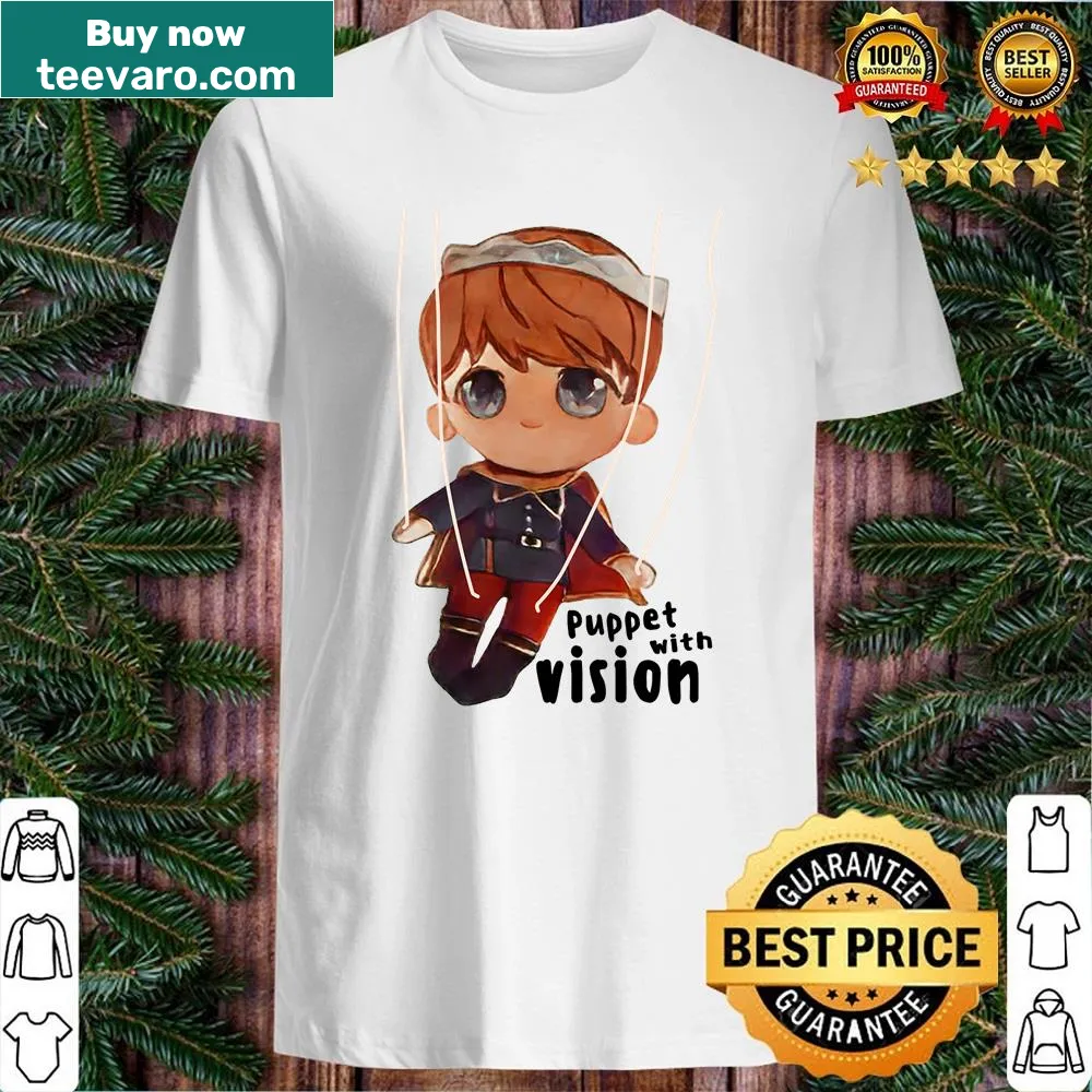 Cute cartoon puppet graphic on a shirt for imaginative kids