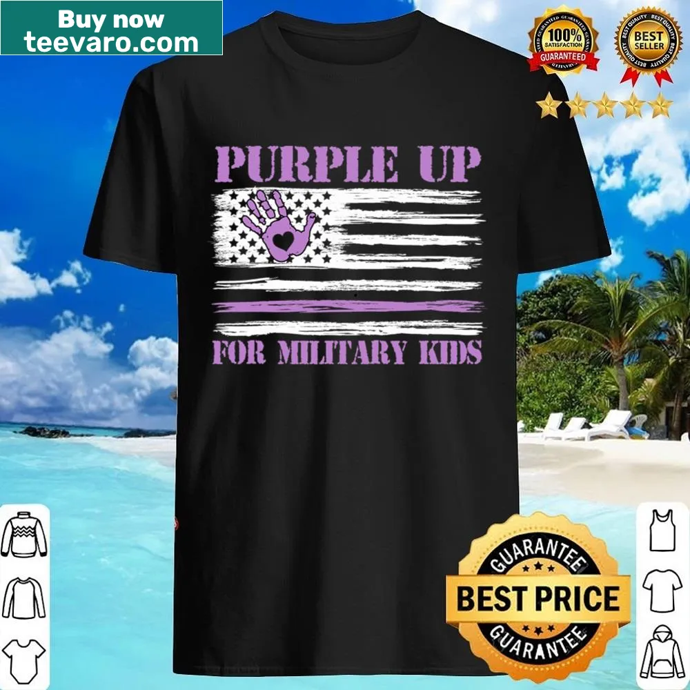 Retro American flag shirt celebrating military kids