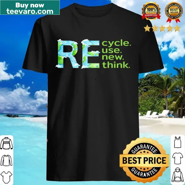 Earth Day shirt with sustainability message and text