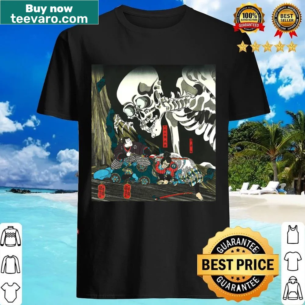 Japanese art shirt featuring a skeleton spectre in Kuniyoshi style