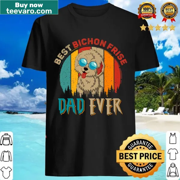 Vintage Bichon Frise dad shirt with sunglasses graphic