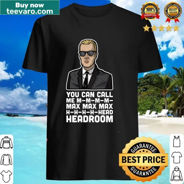Cartoon portrait of Max Headroom on a shirt