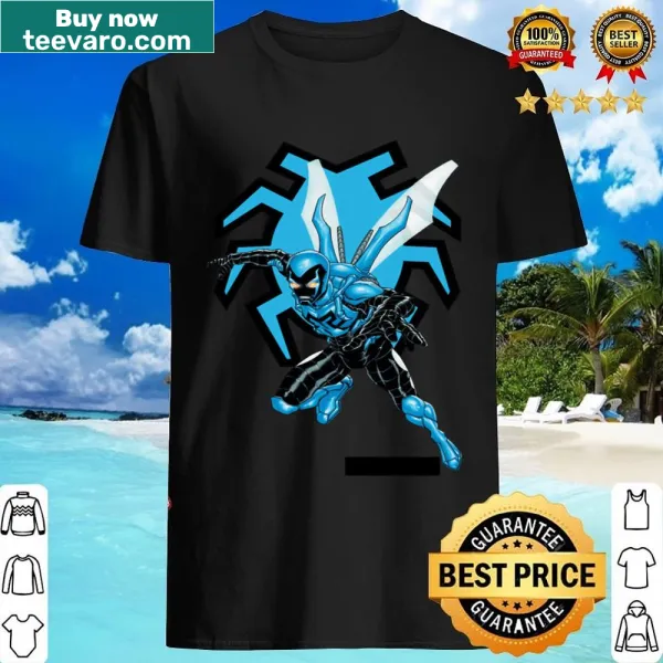 Kids shirt featuring an illustration of the Blue Beetle superhero