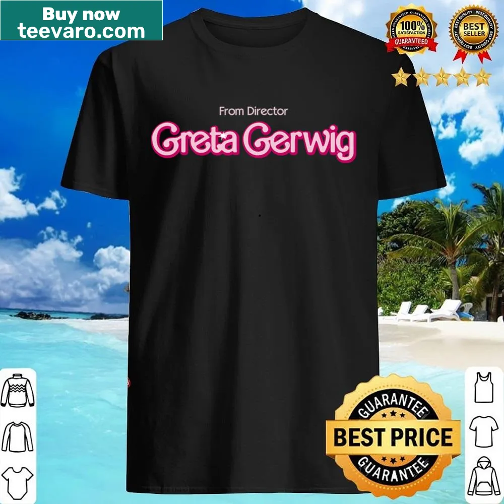 Minimalist typography shirt featuring the name Greta Gerwig