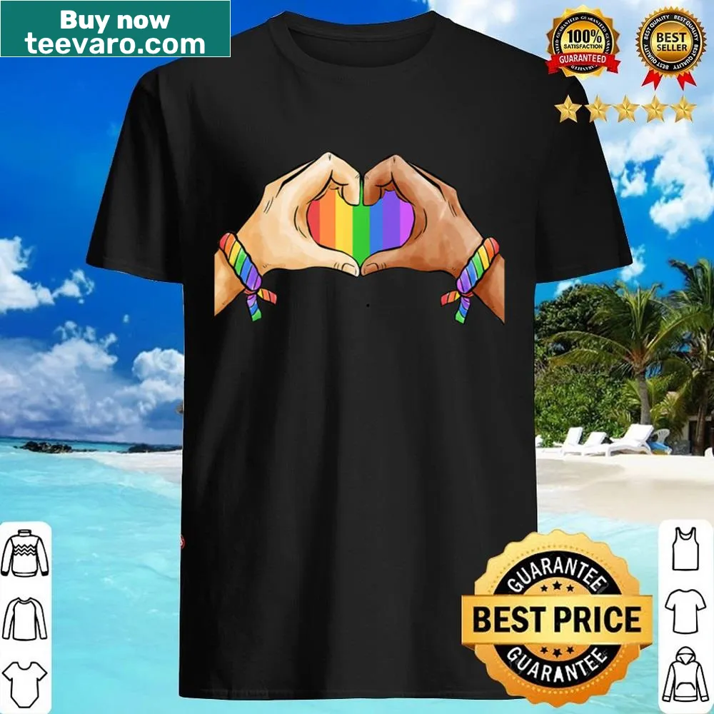 Rainbow flag heart design on shirt for pride