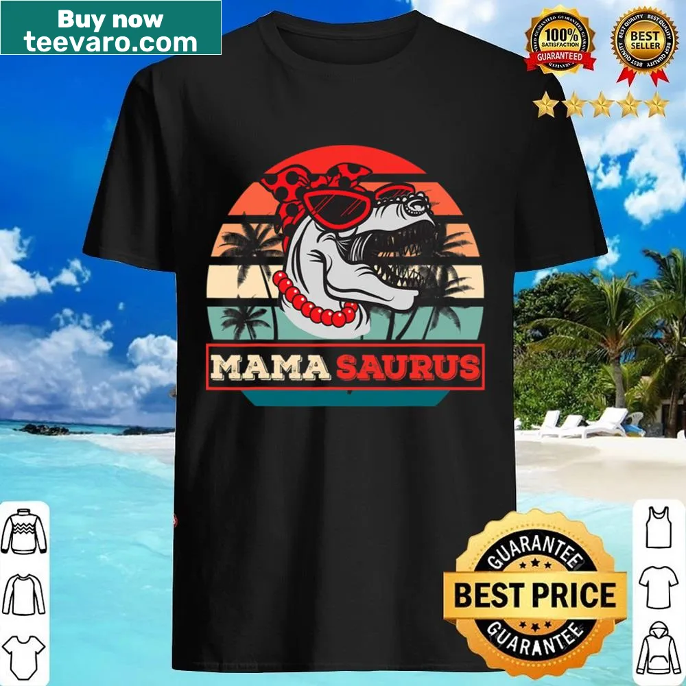 Mamasaurus Trex T-shirt with cartoon dinosaur and funny text