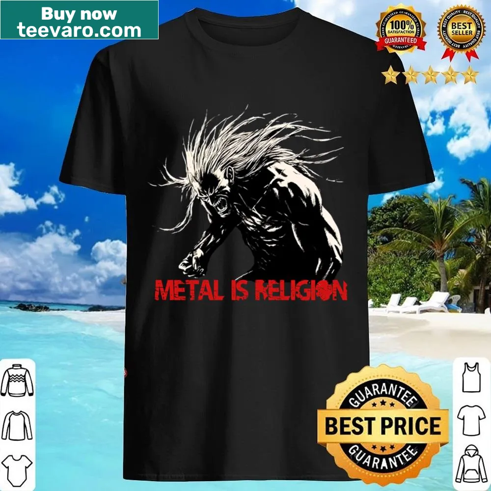 Metal is Religion shirt with bold text design