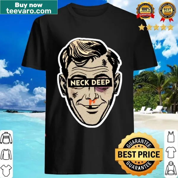 Whimsical illustration of a character on Nek Deep Head t-shirt