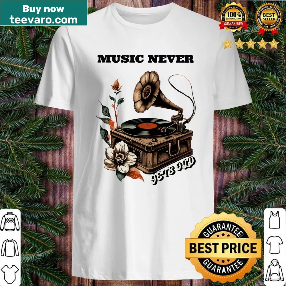 T-shirt celebrating the timeless appeal of vinyl music