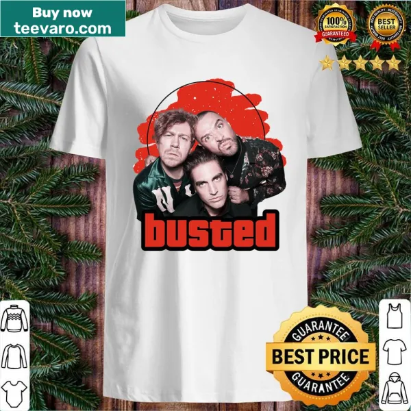 Busted band shirt with a prominent bold design