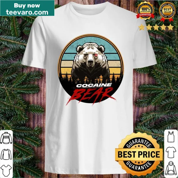 Retro-style Cocaine Bear shirt with vintage graphic