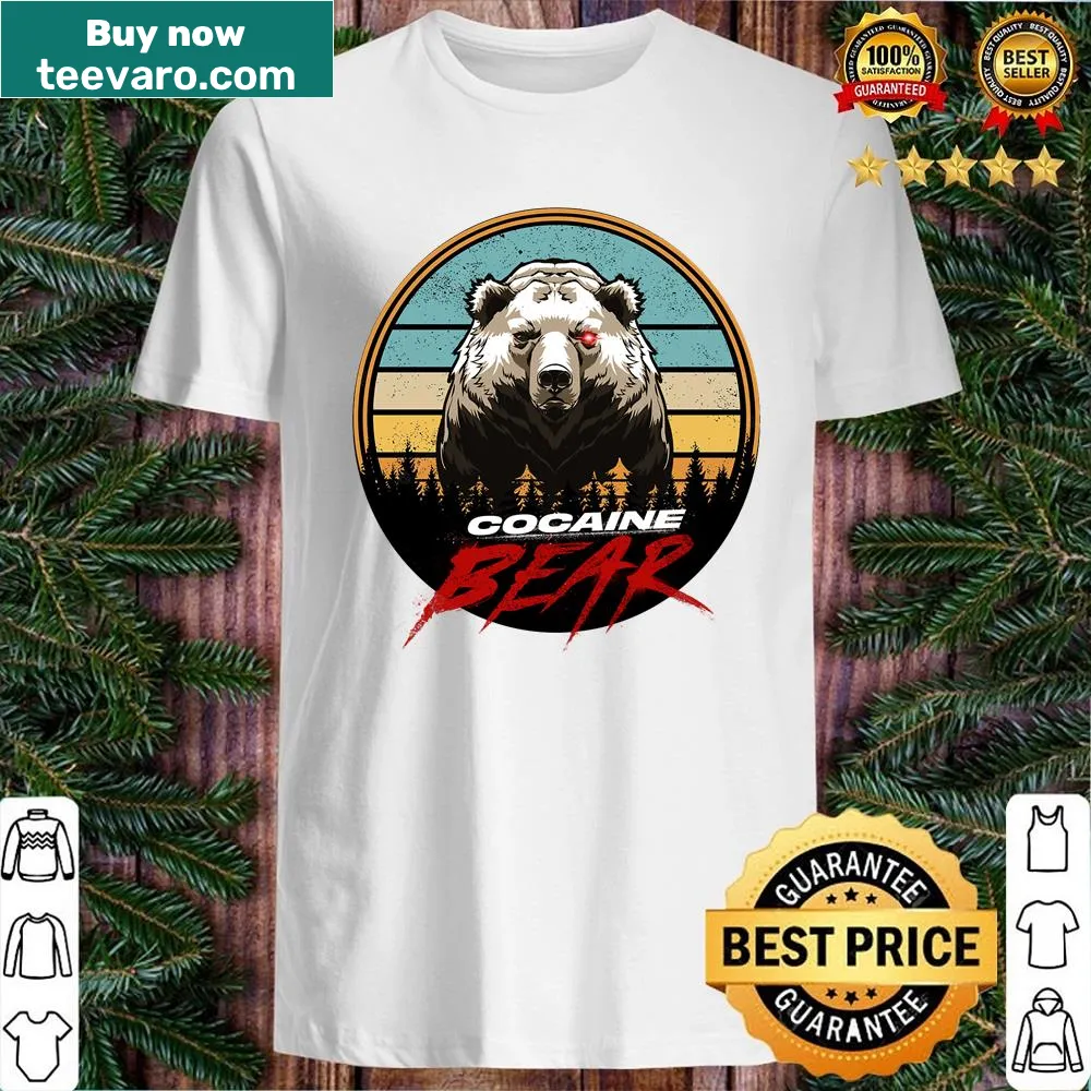 Retro-style Cocaine Bear shirt with vintage graphic