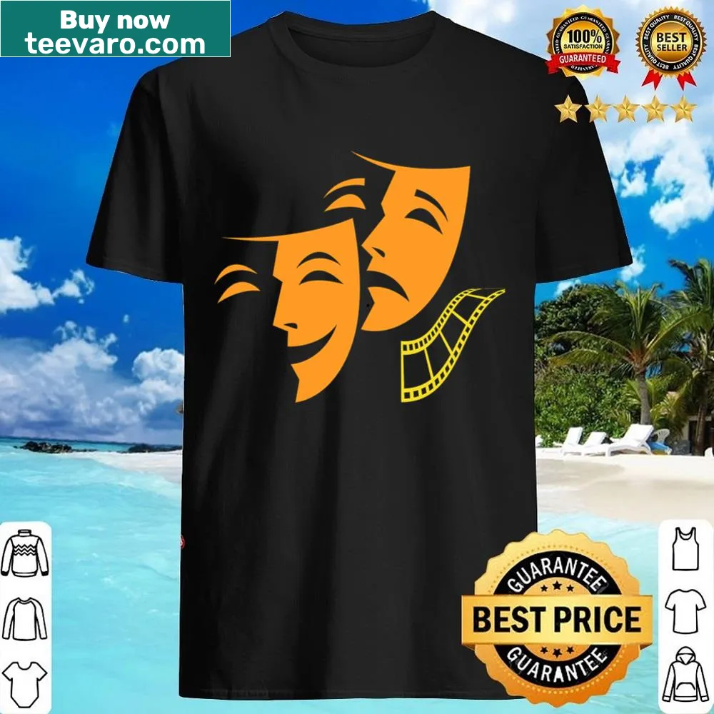 Illustration of theater and cinema masks on a shirt