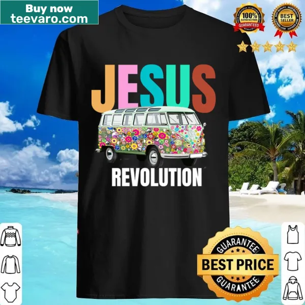 Illustrative shirt featuring a van and a faith-based theme