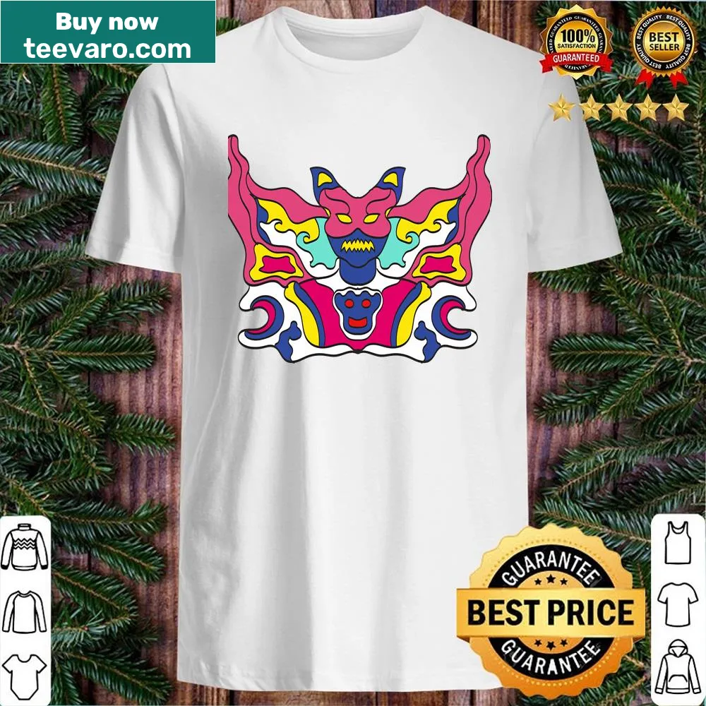 Ornament-style illustration of a cat on a shirt