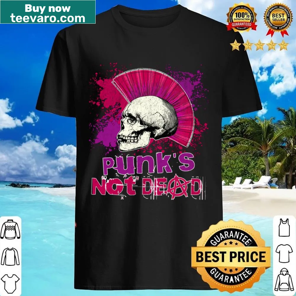 Retro Punk Rock shirt with a skull mohawk and bold text