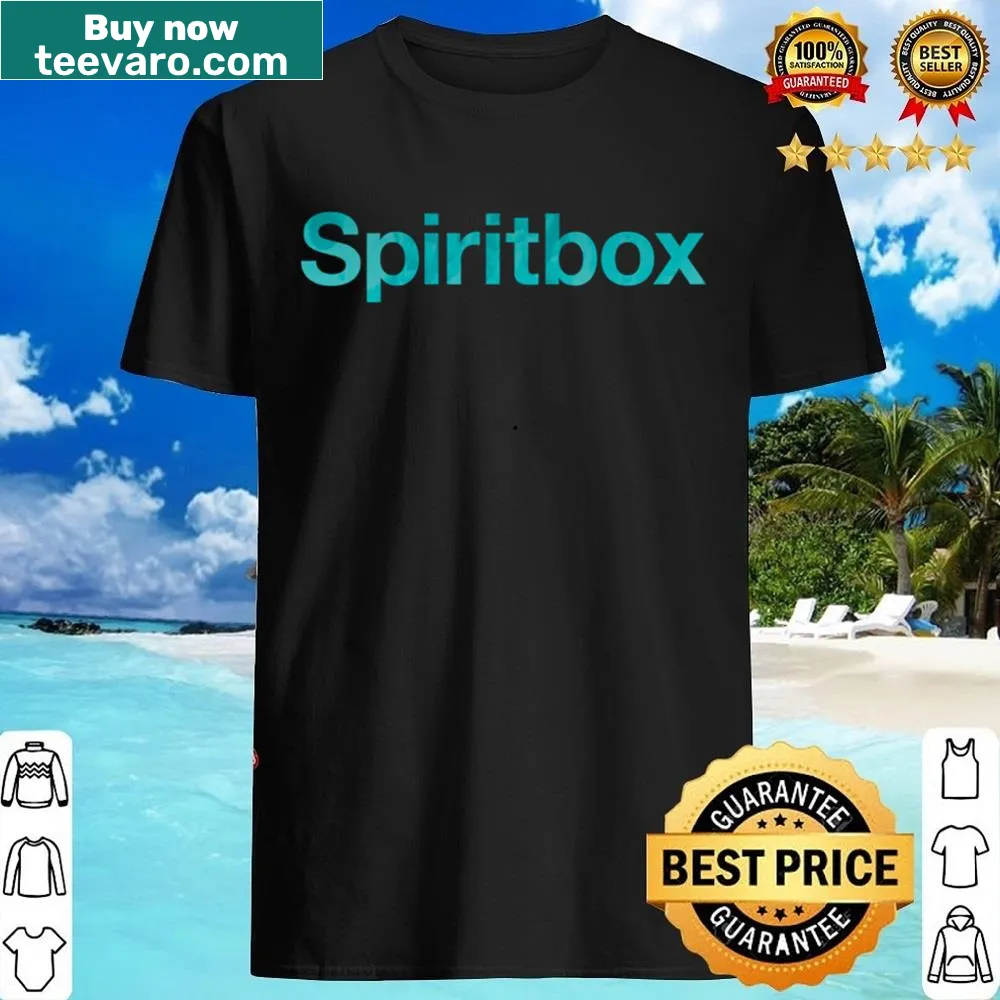Blue shirt featuring textured Spiritbox logo design