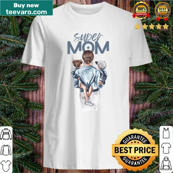 Shirt with bold text reading 'Super Mom' in a playful font