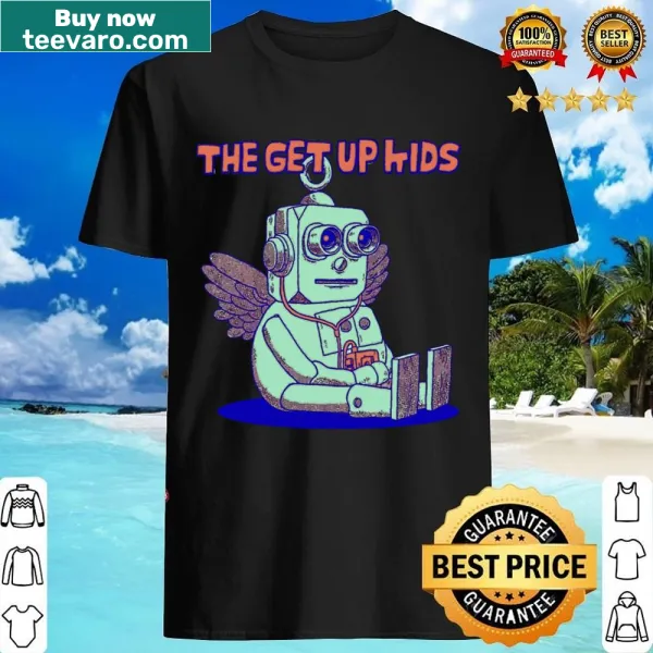 Vintage-style shirt featuring a graphic tribute to The Get Up Kids band.